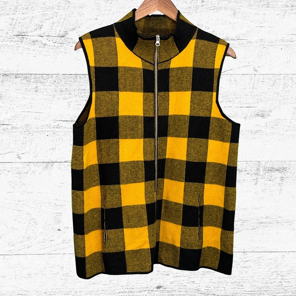 Ethyl Yellow and Black Knit Vest